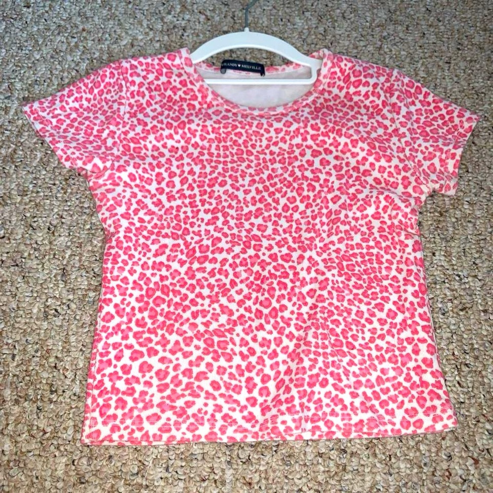 Brandy Melville pink leopard top